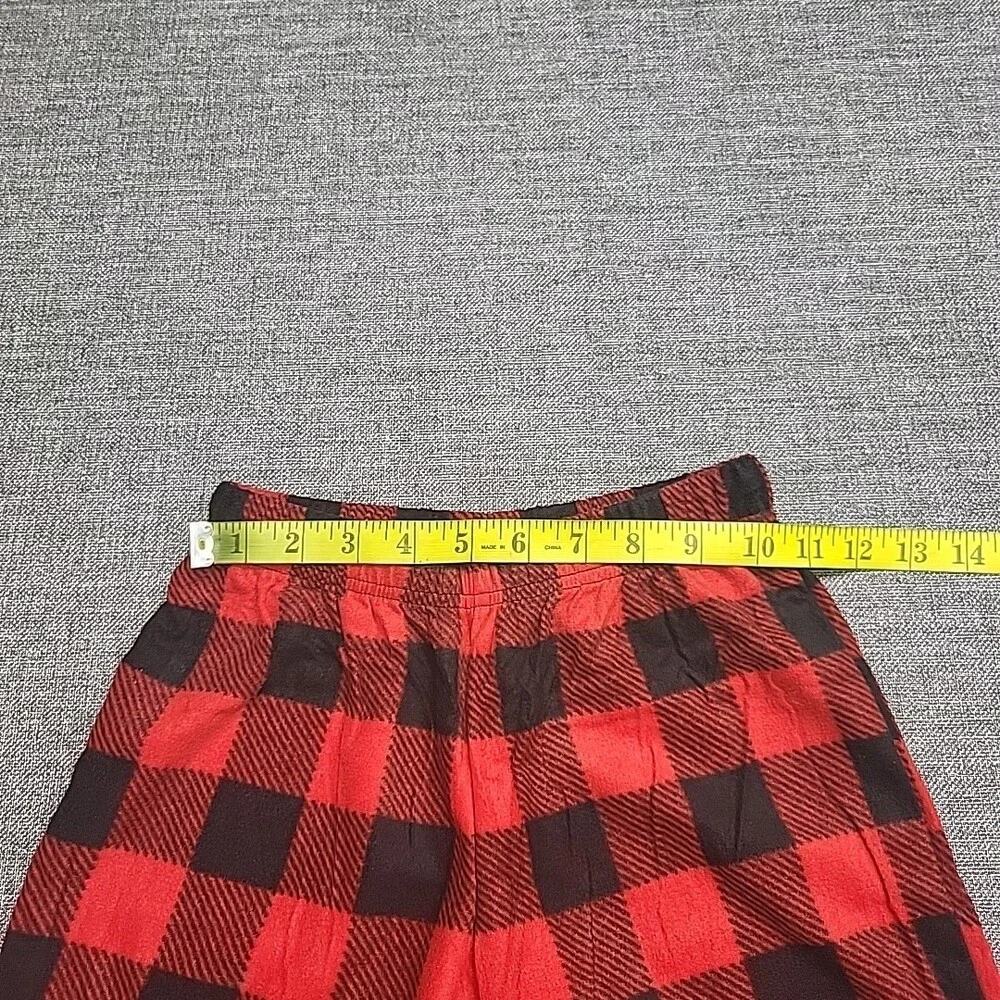 Kids Boys Girls Buffalo Check Fleece Pull On Pajama Pants X-Small Size 4/5 Red