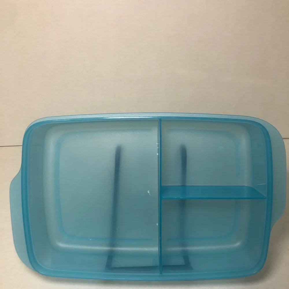 Tupperware Eco Lunch-It Divided Container 3 Slot Blue #7817B-2