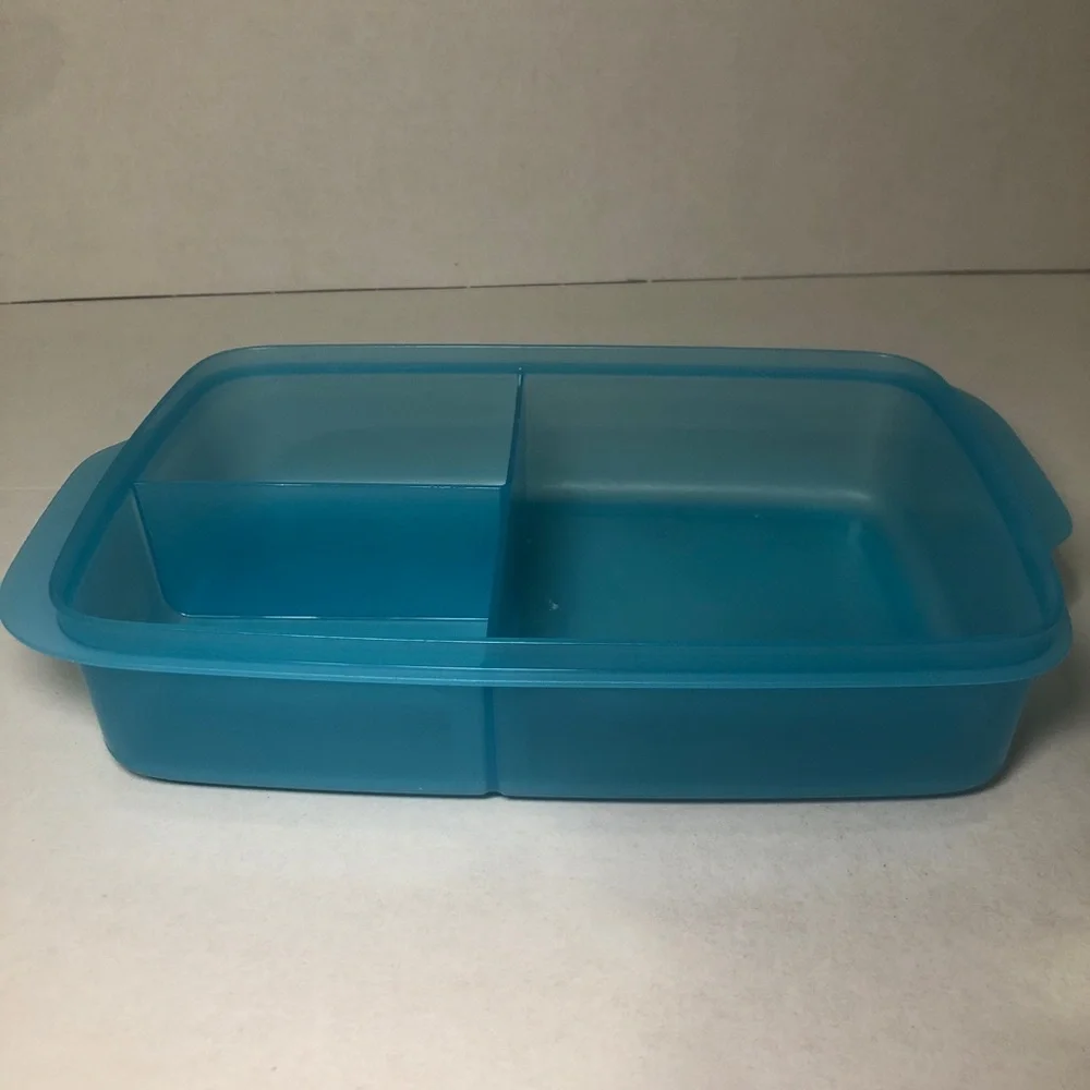 Tupperware Eco Lunch-It Divided Container 3 Slot Blue #7817B-2