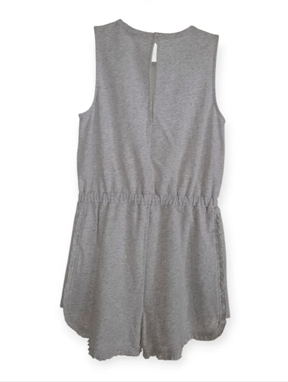 Doe & Rae Light Gray Sleeveless Drawstring Romper