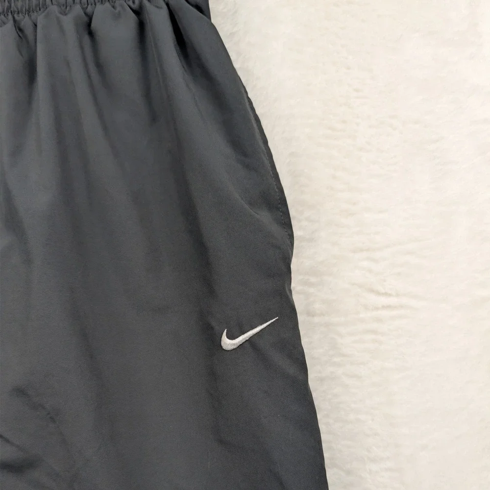 VTG Nike Track Pants Men's L Gray Baggy Swoosh Nylon Windbreaker Sportswear Y2K