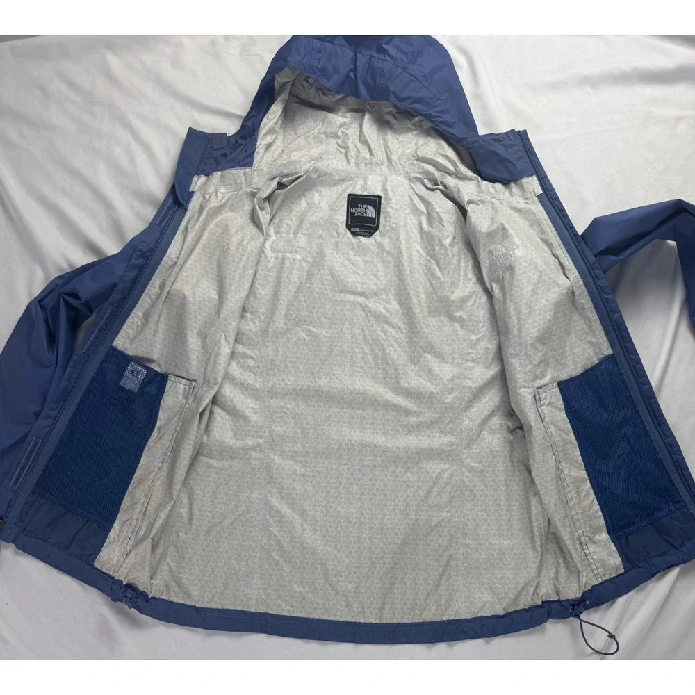 The North Face DryVent Rain Jacket Womens Medium Blue Hooded Waterproof Shell
