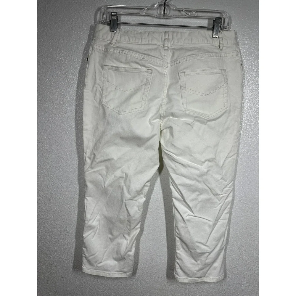 J Jill Pants Womens 16 White Authentic Fit Cropped Below‎ Waist Stretch Cotton
