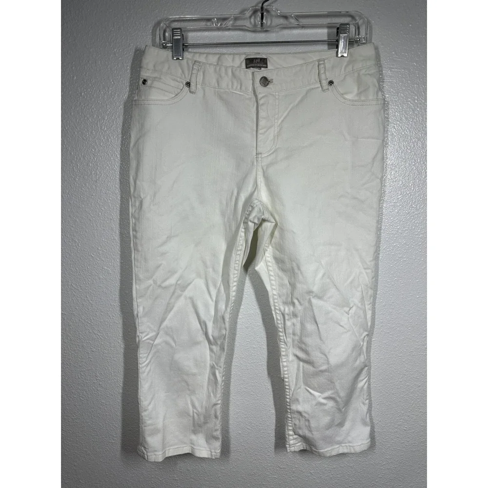 J Jill Pants Womens 16 White Authentic Fit Cropped Below‎ Waist Stretch Cotton