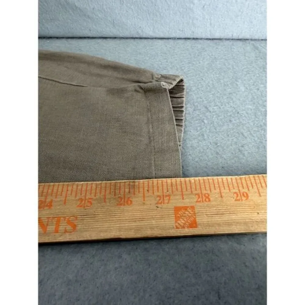 XIMO Pants Womens Size L Brown 100% Linen Jogger‎ Minimalist Neutral Lagenlook