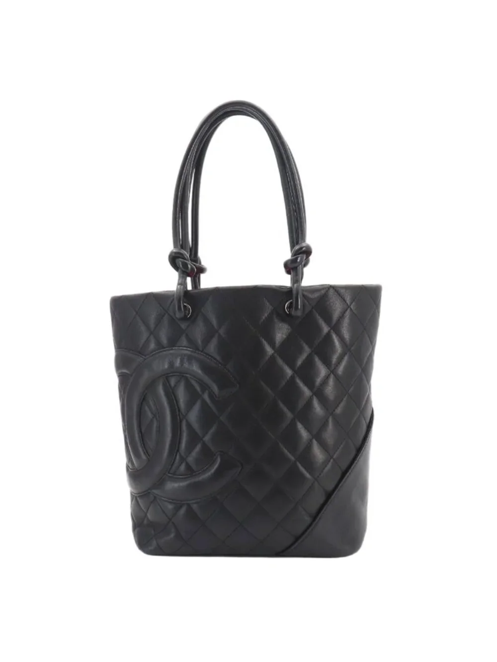 Chanel Cambon Line Tote Calfskin Black Silver