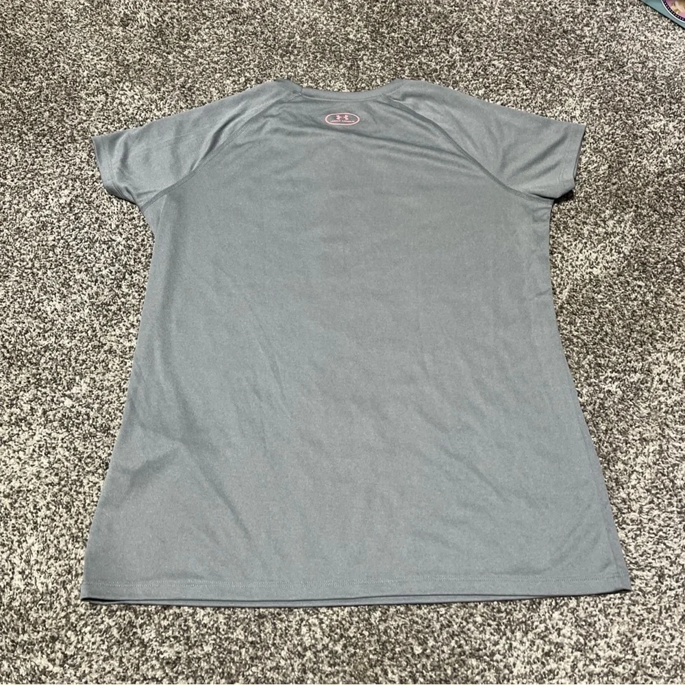 Girl's Youth XL Under Armour UA Loose Fit Shirt Top Big Logo Grey NWT