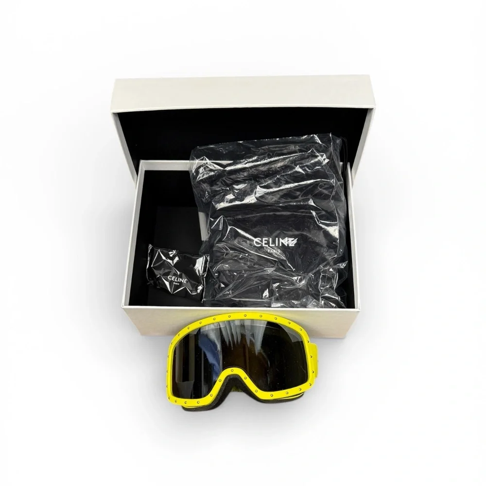 NWOT CELINE Ski Goggles Yellow and Black New Without Tags