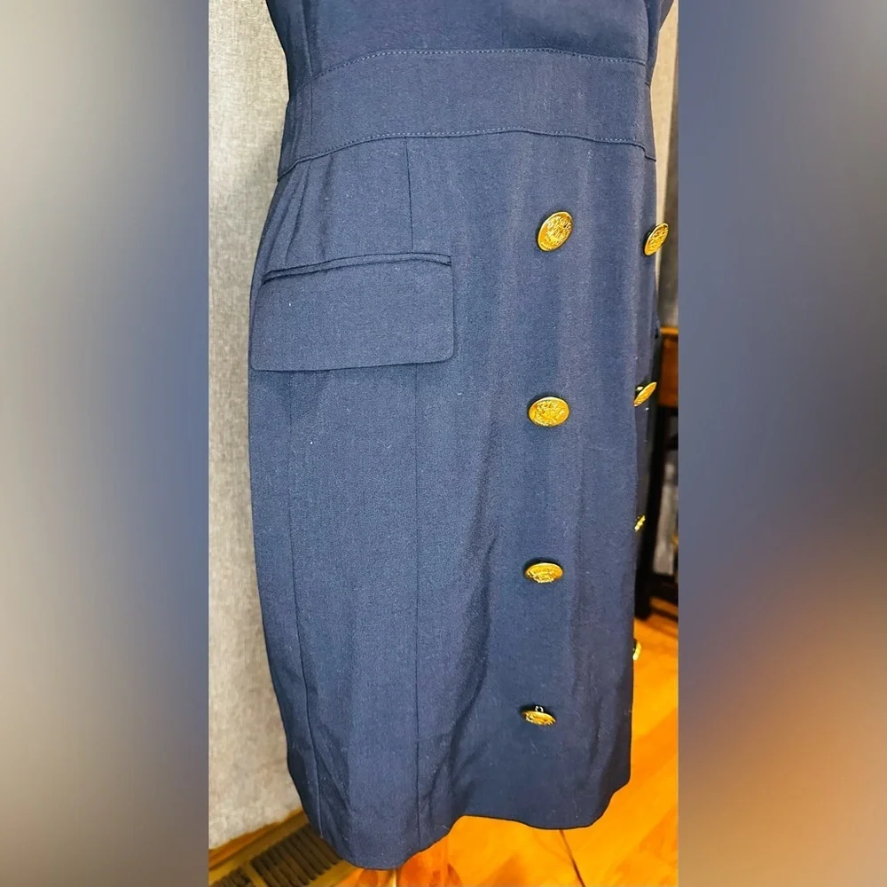 Venus Navy Blue Sleeveless Blazer Dress Women’s Size 8 – Midi Dress