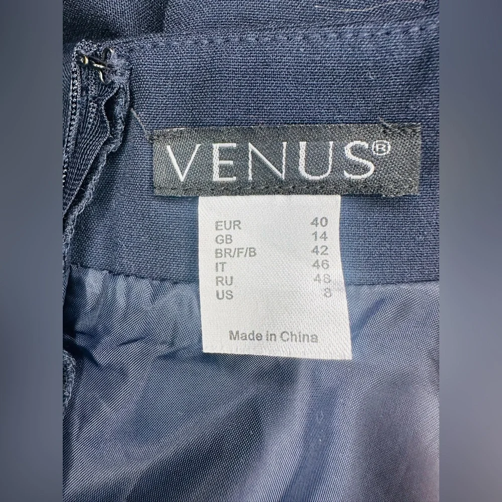 Venus Navy Blue Sleeveless Blazer Dress Women’s Size 8 – Midi Dress