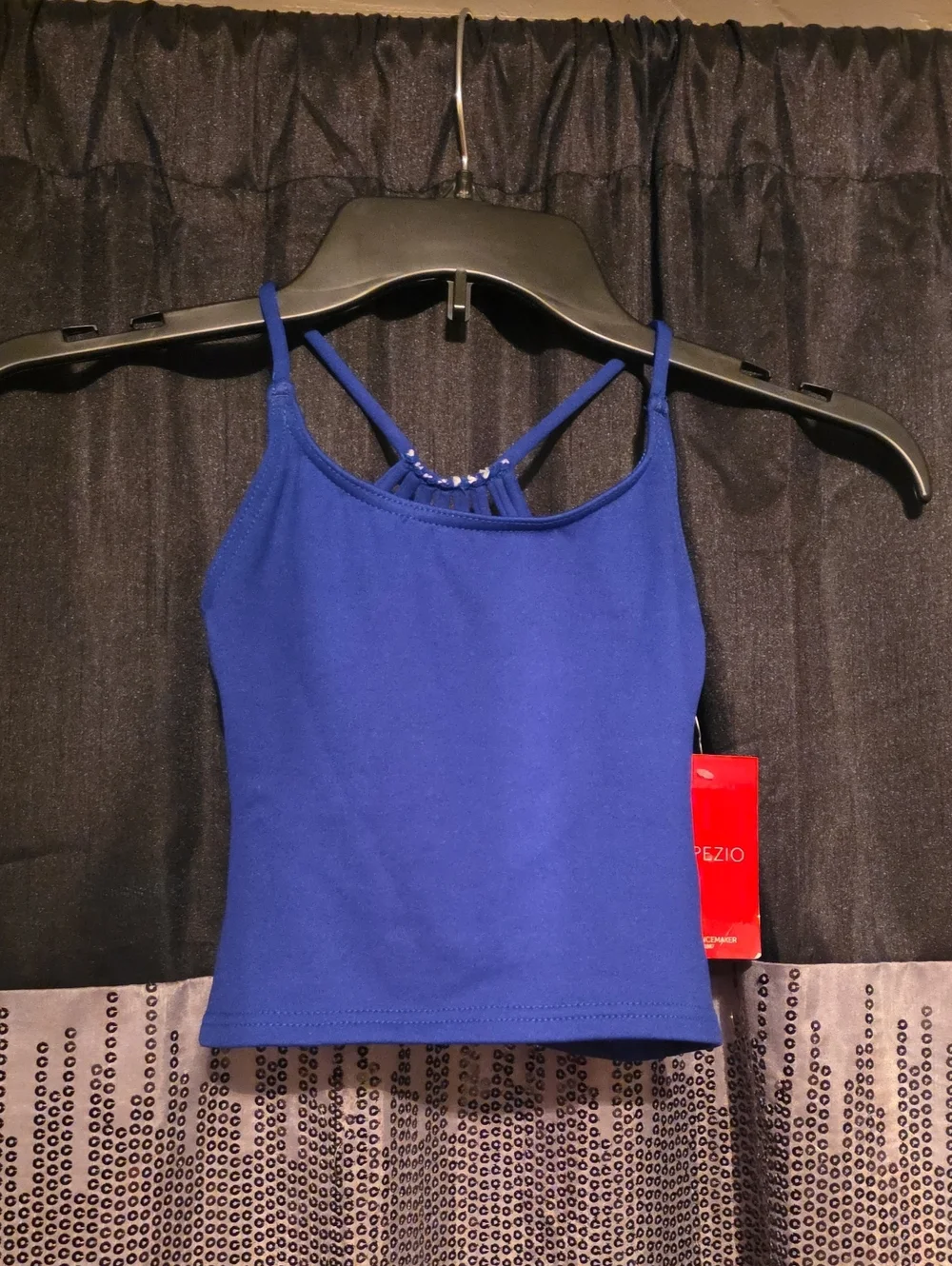 Blue Strappy Crop Tank Top
