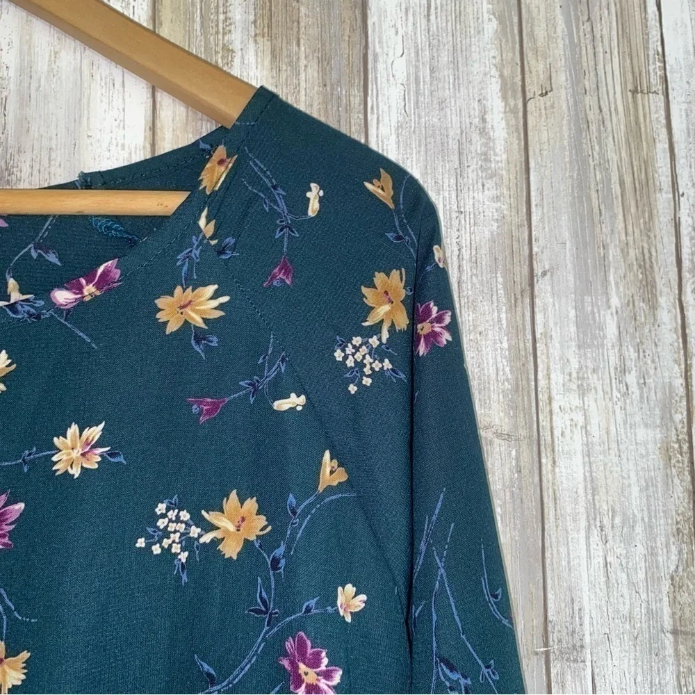 Carole Christian Hunter Green Floral Short Dress