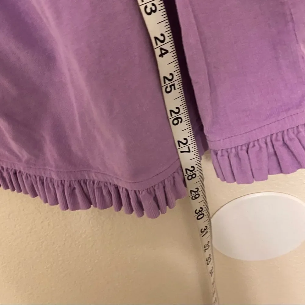 Red Beans cotton puff sleeve lavender oversized boho peasant courderoy dress 10