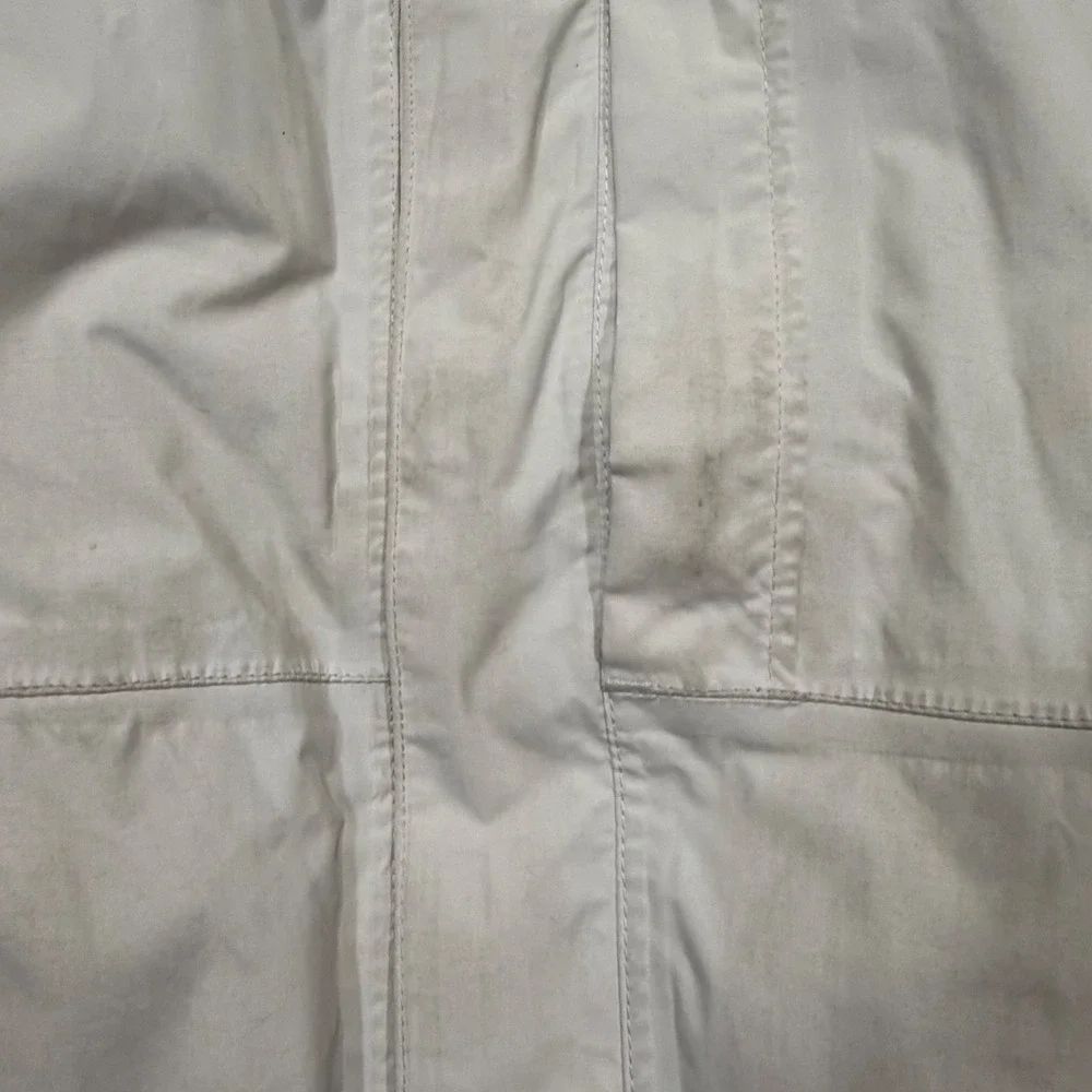 The North Face HyVent Ski Jacket Mens XL White Grey Orange Colorblock Waterproof