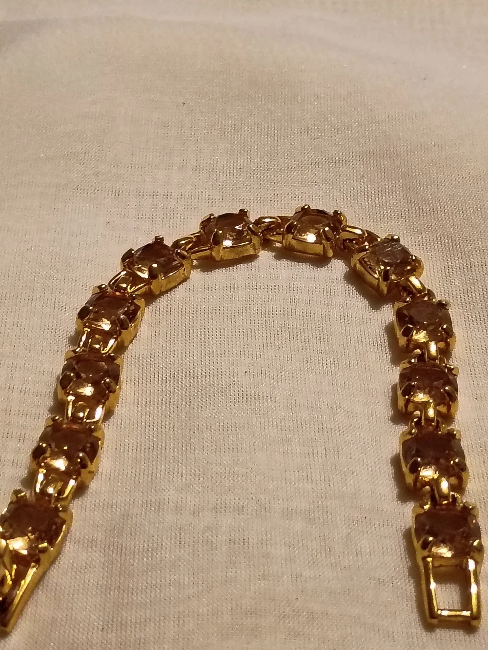 Swarovski Gold-Tone Tennis Bracelet with Champagne Stones - Women Jewelry