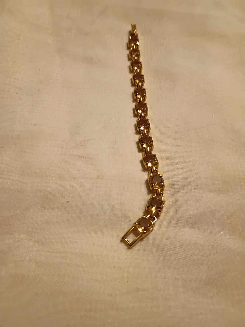 Swarovski Gold-Tone Tennis Bracelet with Champagne Stones - Women Jewelry