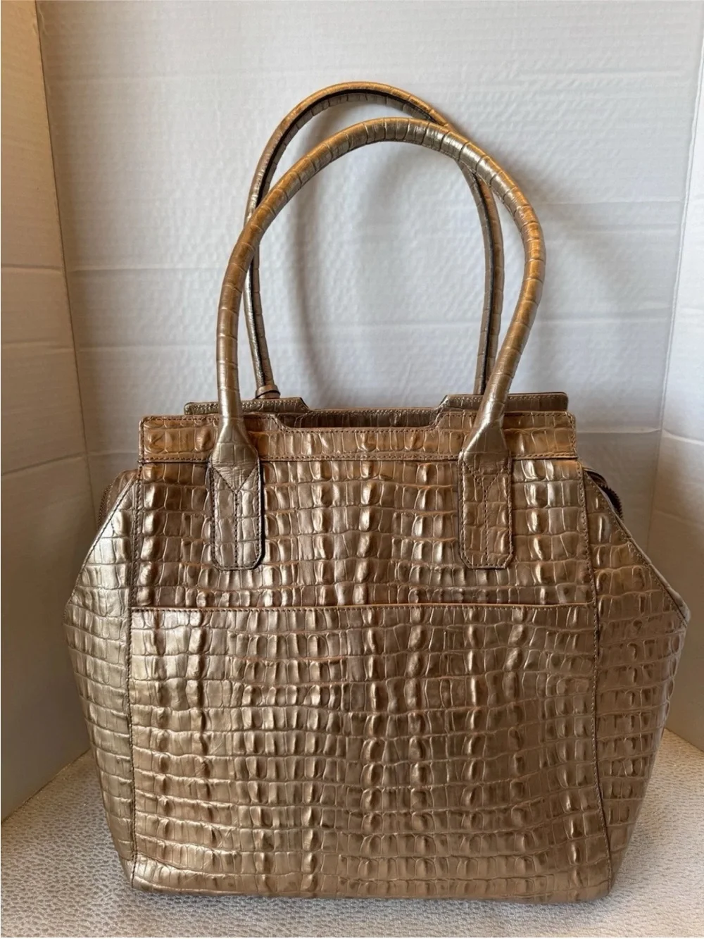Brahmin croc embossed