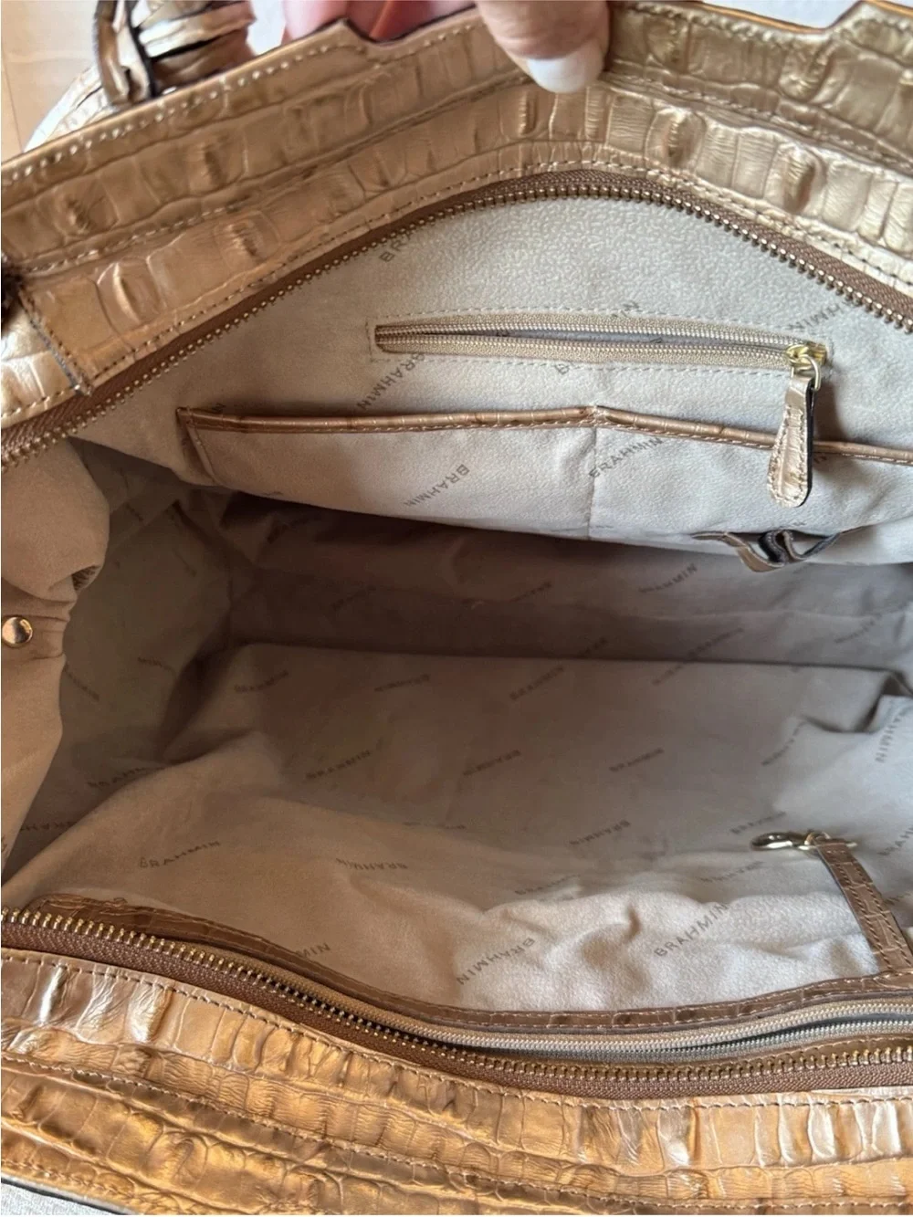 Brahmin croc embossed