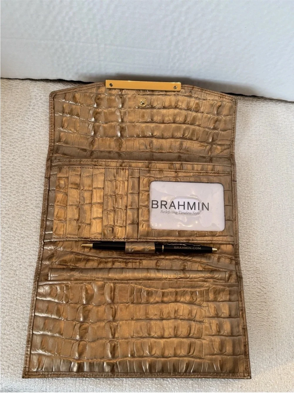 Brahmin croc embossed