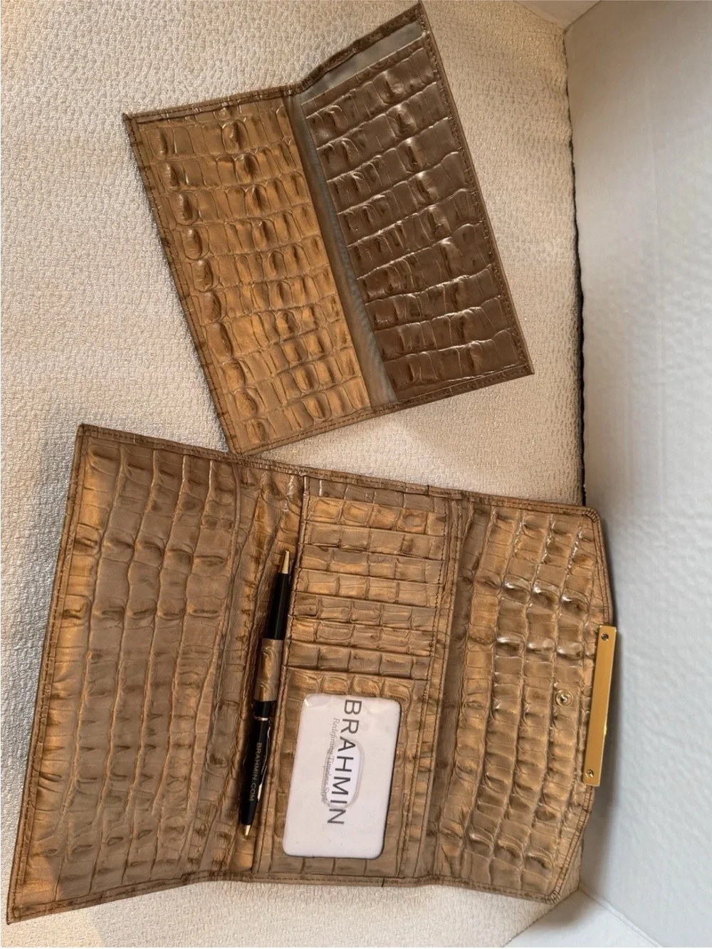Brahmin croc embossed