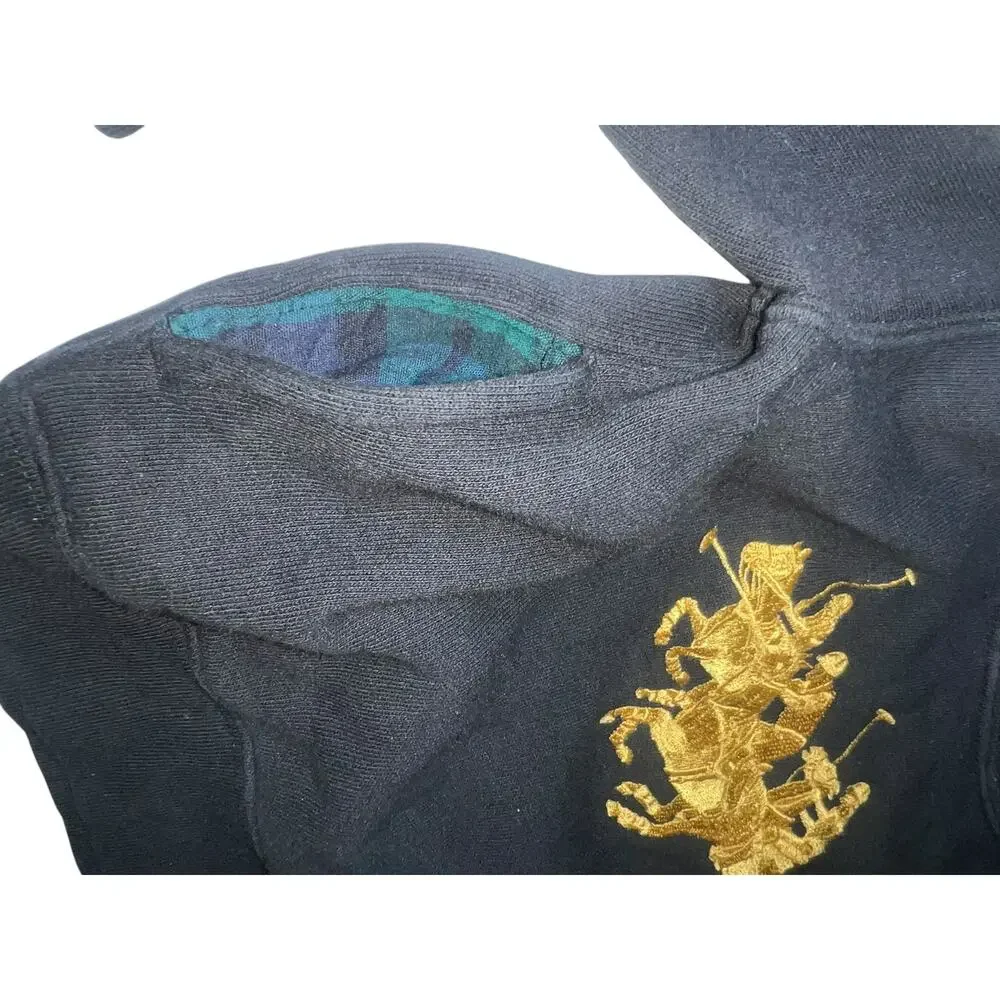 Polo Ralph Lauren Embroidered Triple Pony black hoodie sweatshirt toddler 2/2T