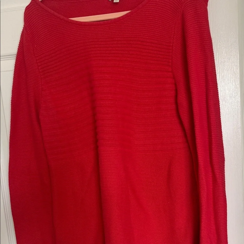 Talbots Vibrant Pinkish Red Crew Neck Sweater