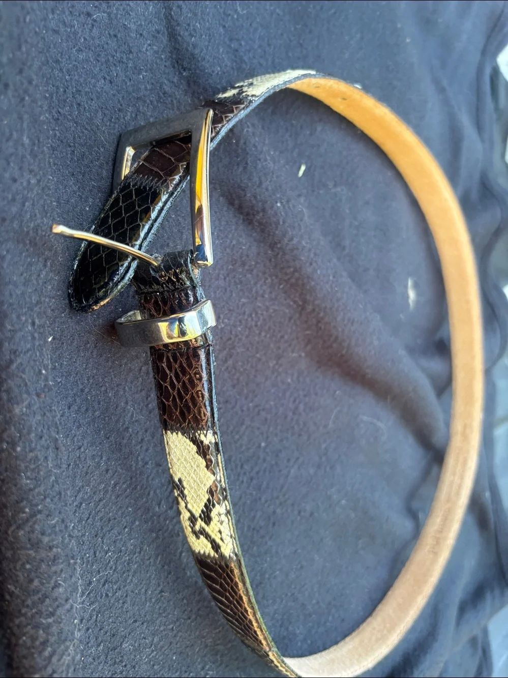 Paul Harris Genuine Snakeskin Leather Belt - Tan Vintage Excellent Condition