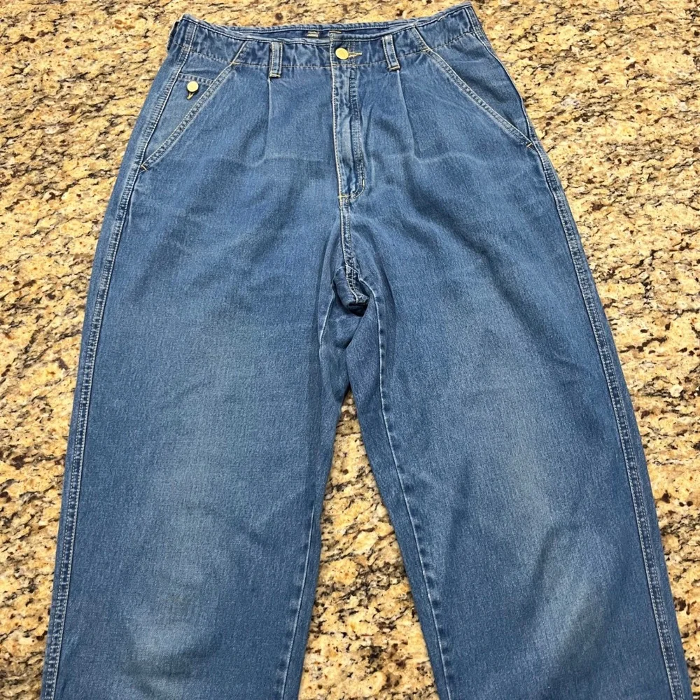 Lizwear Vintage 90s High Waisted Pleated Denim Jeans Medium Wash Women 12
