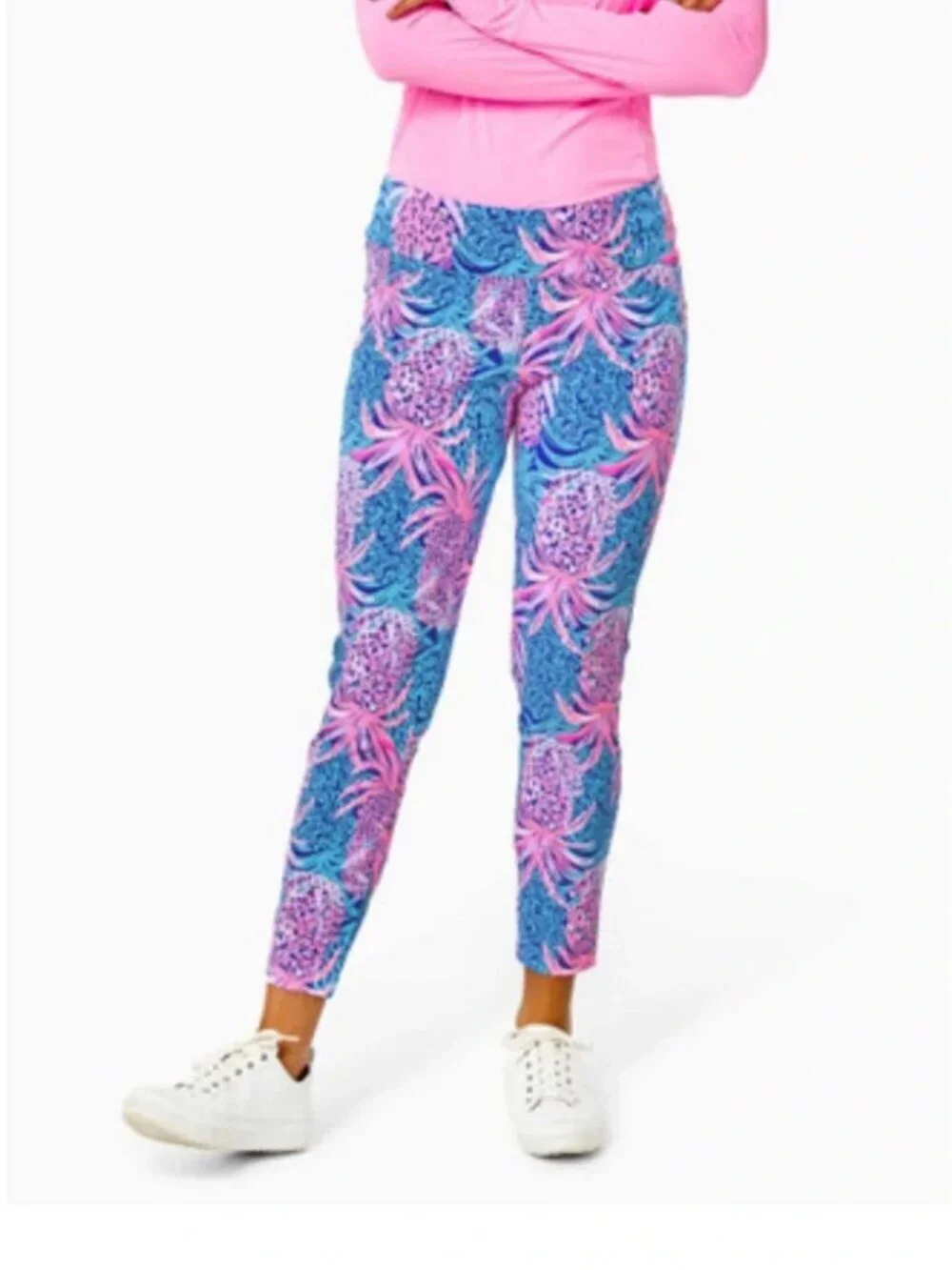 Lilly Pulitzer Corso Pants UPF Stretch Active Pants Golf Preppy Pineapple NWOT 0