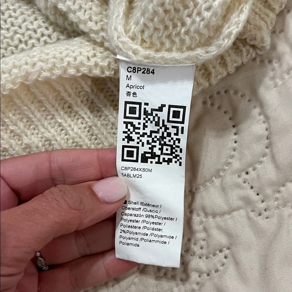 Women’s Cream Tie-Front Knit Cardigan Sweater