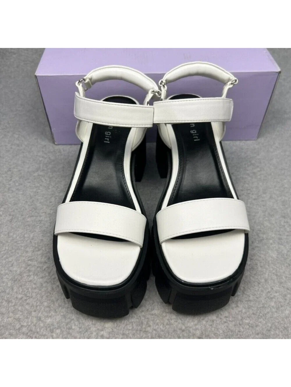 Y2K Madden Girl Womens Chunky Heel Sandals Size 10 M Platform Shoes 90s