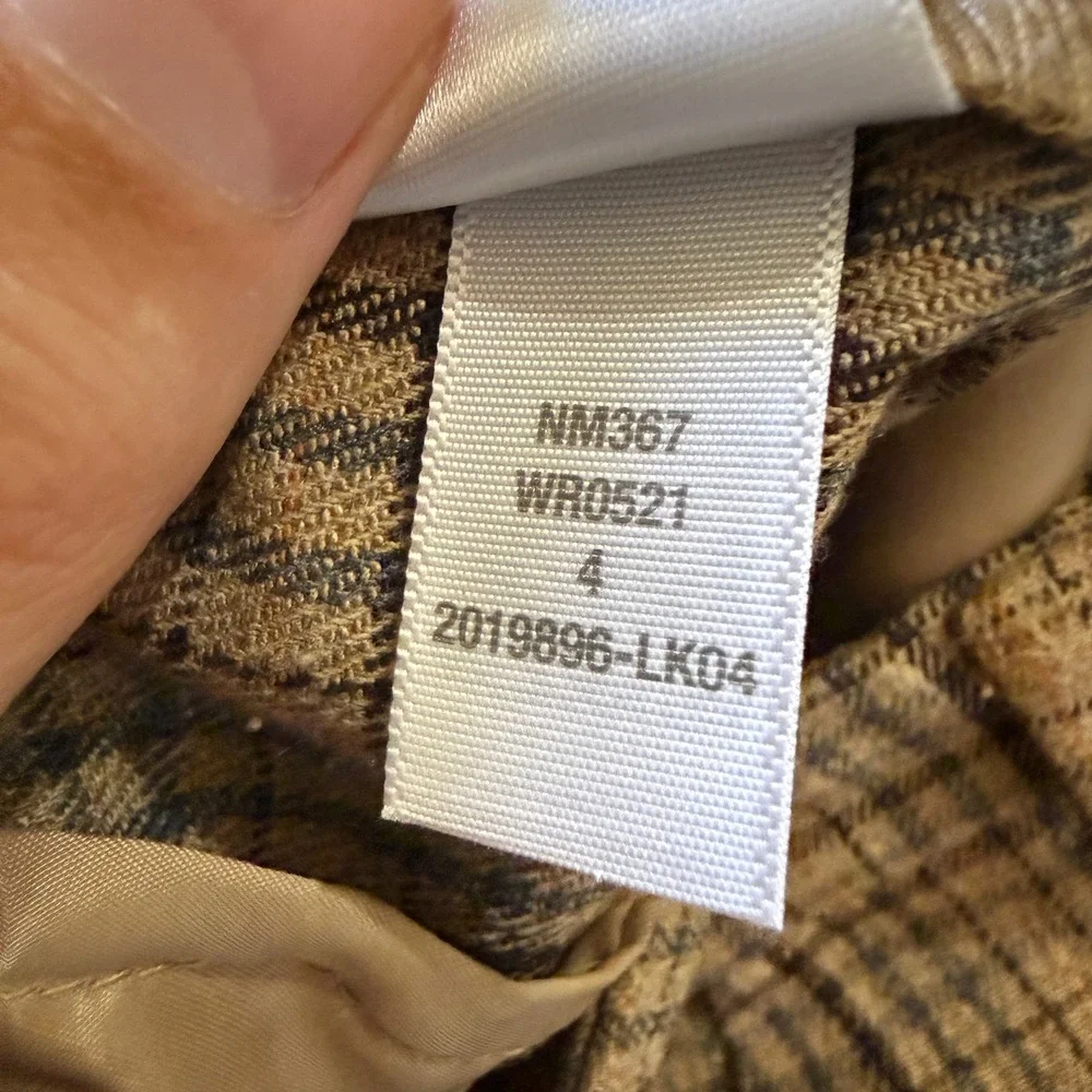 Madewell Turner Tapered Pant Brown Plaid Trousers 4 Academia Collegiate Preppy