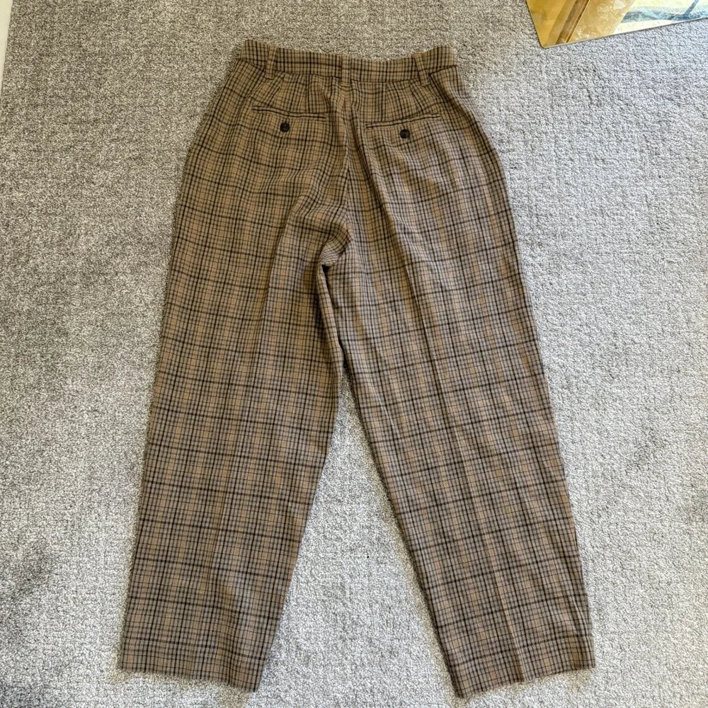 Madewell Turner Tapered Pant Brown Plaid Trousers 4 Academia Collegiate Preppy