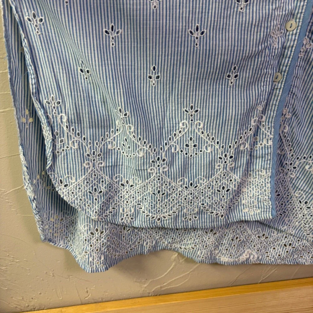 Anthropologie eyelet striped