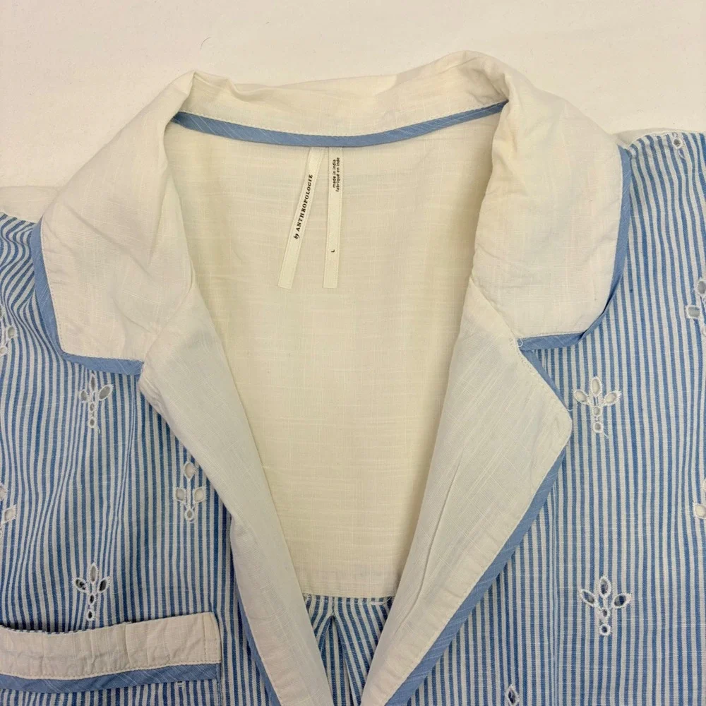 Anthropologie eyelet striped