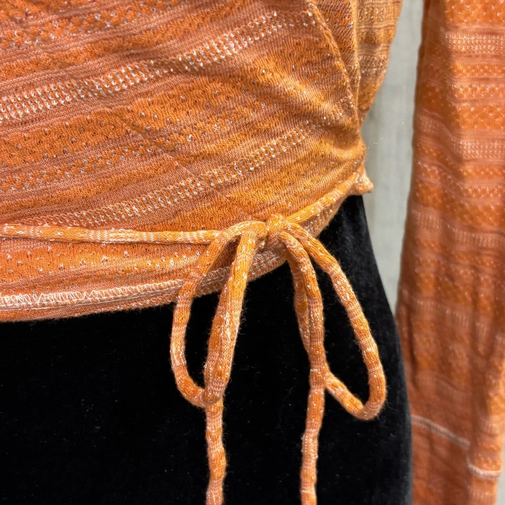 Free People Eloise Boho Orange Wrap Crop Top‎