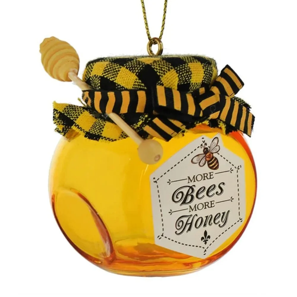 Kurt Adler Glass Honey Jar Ornament W Saying 