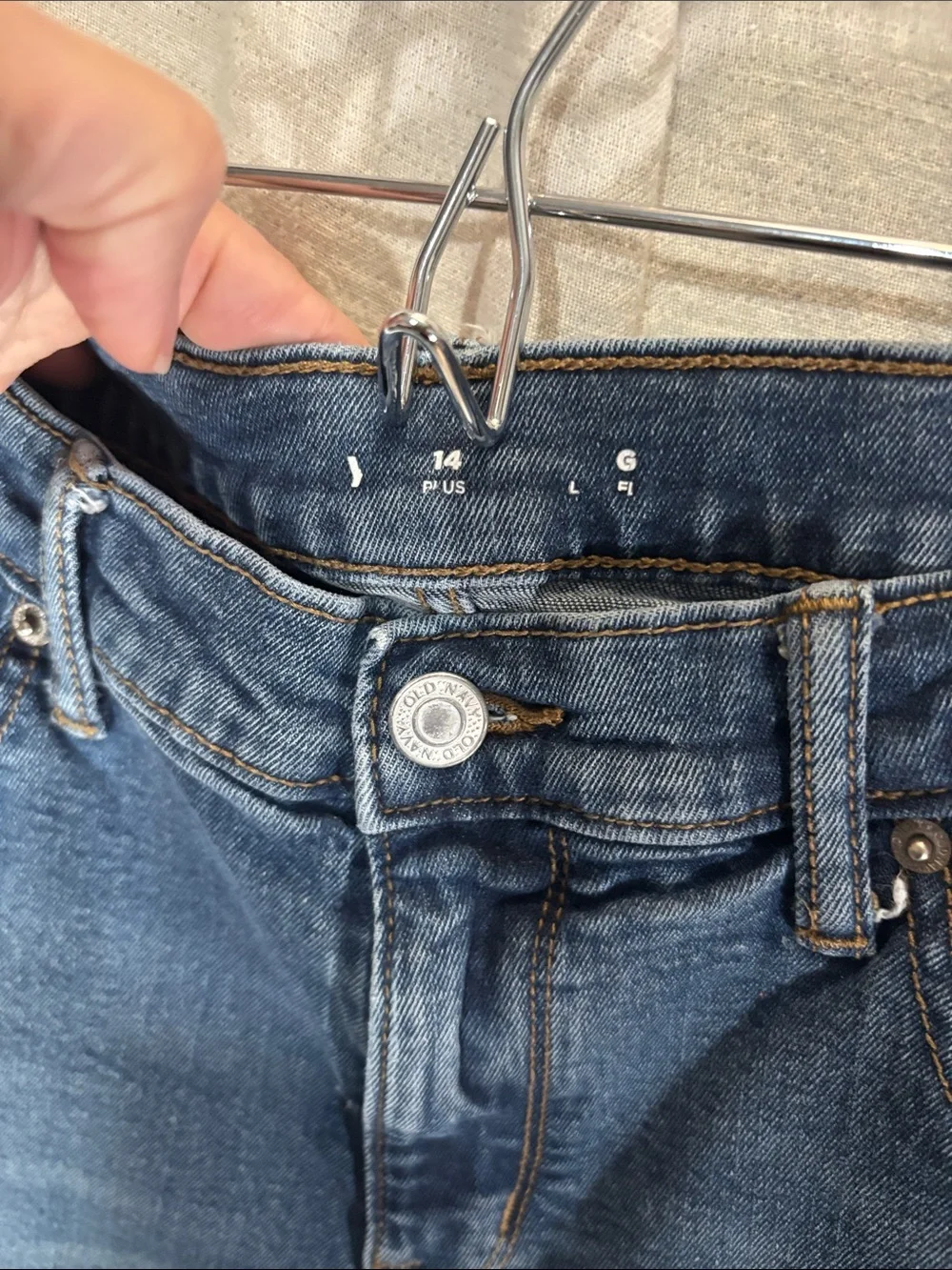 Old Navy Kids 14 Plus Blue Straight-Leg Jeans Adjustable Waist