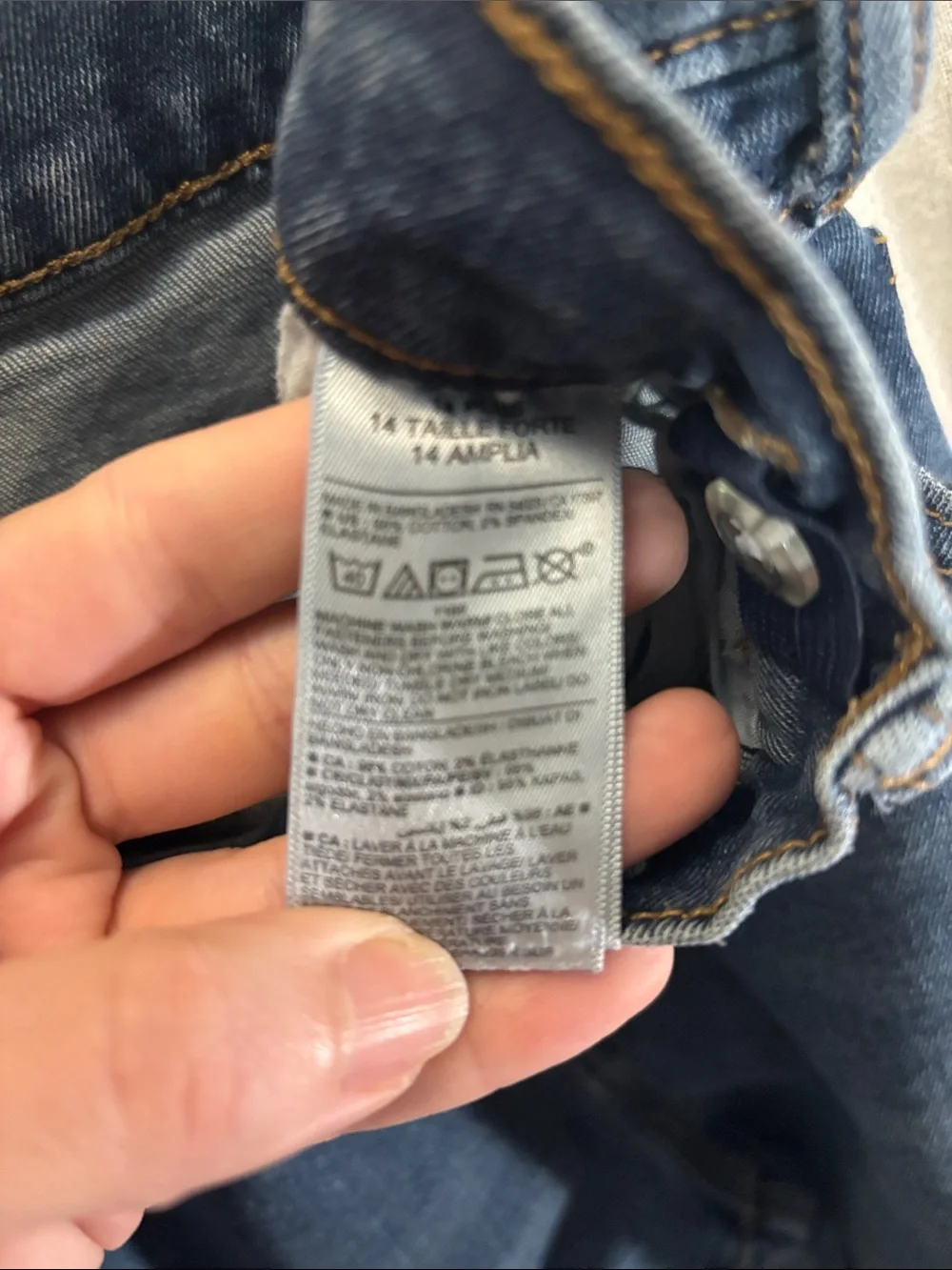 Old Navy Kids 14 Plus Blue Straight-Leg Jeans Adjustable Waist