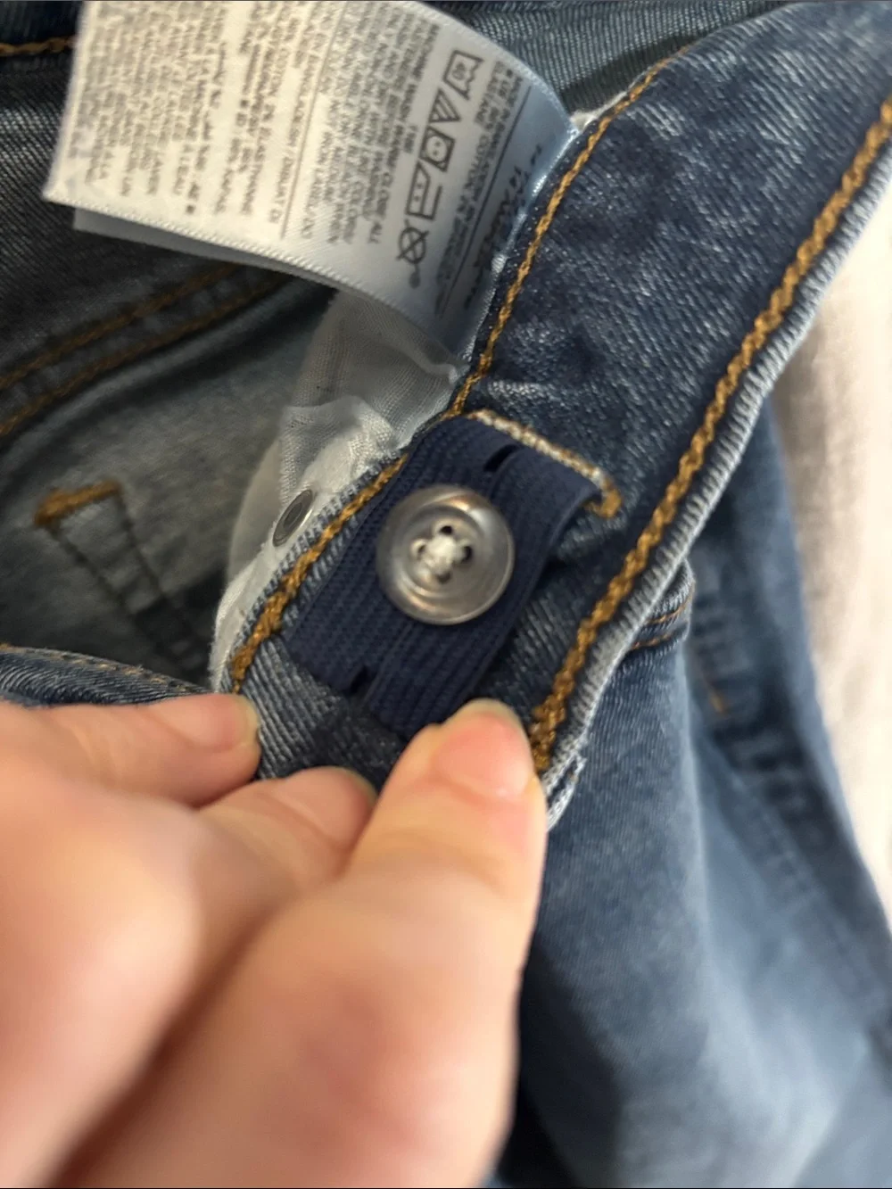 Old Navy Kids 14 Plus Blue Straight-Leg Jeans Adjustable Waist