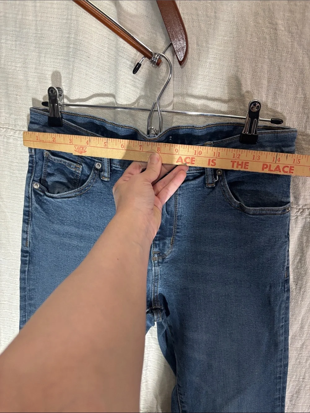 Old Navy Kids 14 Plus Blue Straight-Leg Jeans Adjustable Waist