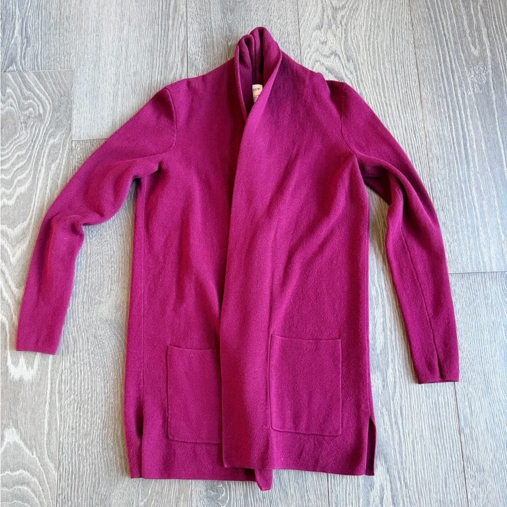 J.Crew Factory 100% Cotton Sweater Blazer in Burgundy Size XXS