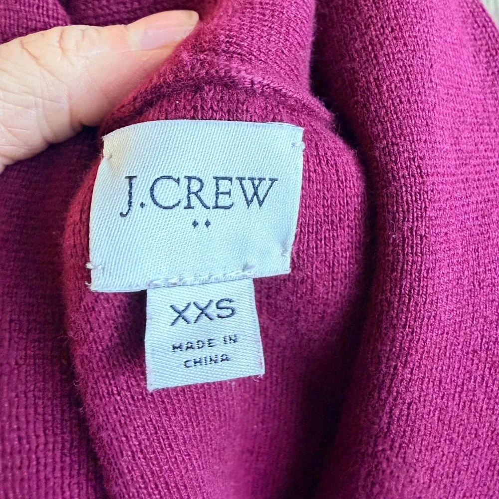 J.Crew Factory 100% Cotton Sweater Blazer in Burgundy Size XXS
