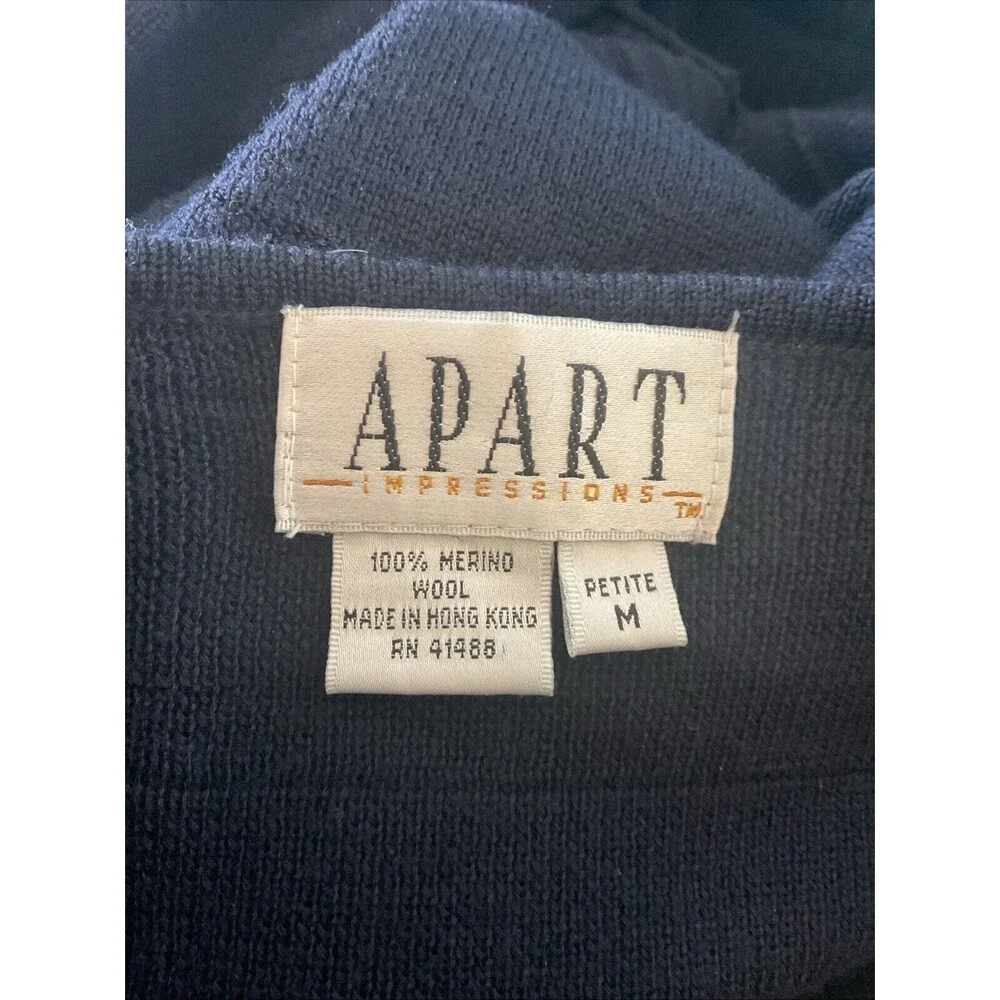 Apart Impressions Merino Wool Sweater Dress – Navy Blue – Size M (Fits Small)