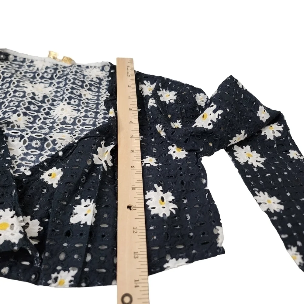 Maje Crop‎ Top & Skirt Set Outfit Size 3 Large Black Daisy Print Boho Beach