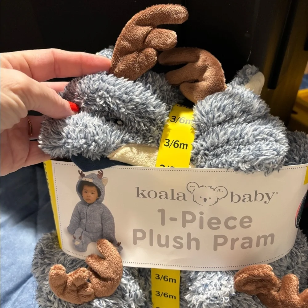 NWT Koala Kids Gray Fleece Footie Size 3-6M