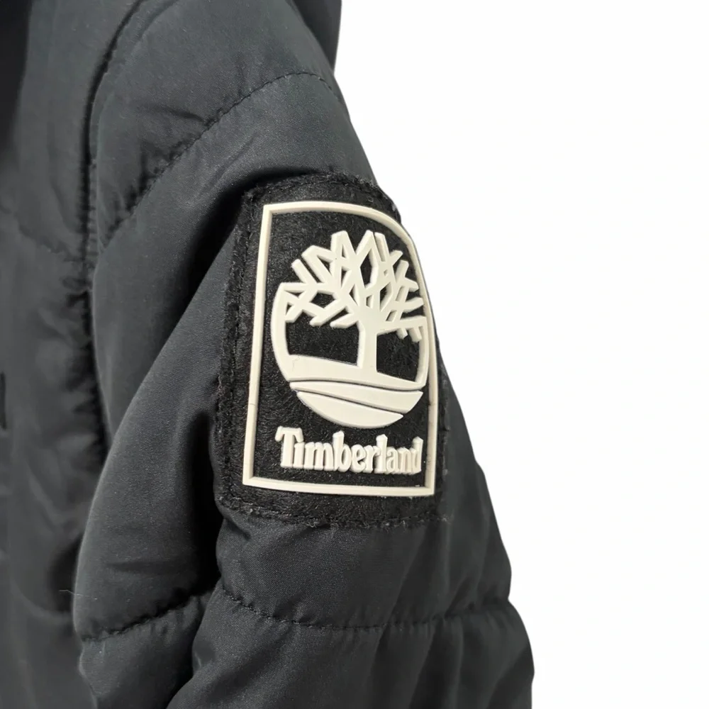 Timberland Little Boys Black Orange Puffer Jacket - IMPERFECT/BROKEN ZIPPER
