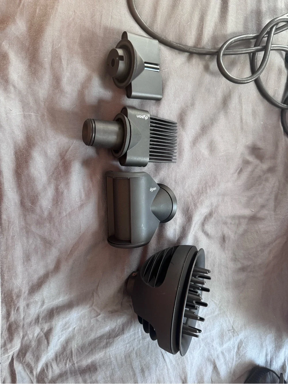 Dyson Supersonic Hair Dryer with Peach Case and Attachments