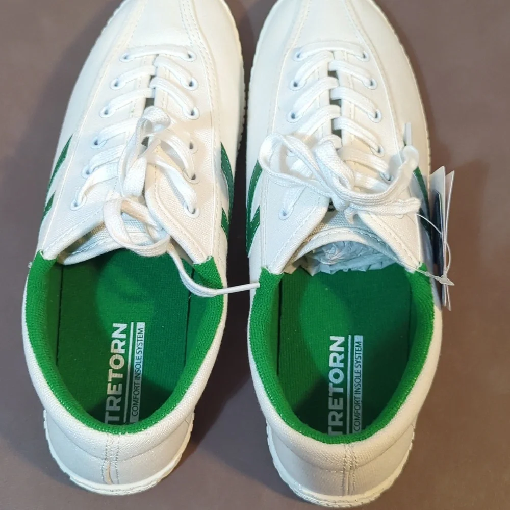 Tretorn Canvas Women's Tennis Shoes Size 10W Comfort Insole System White Green