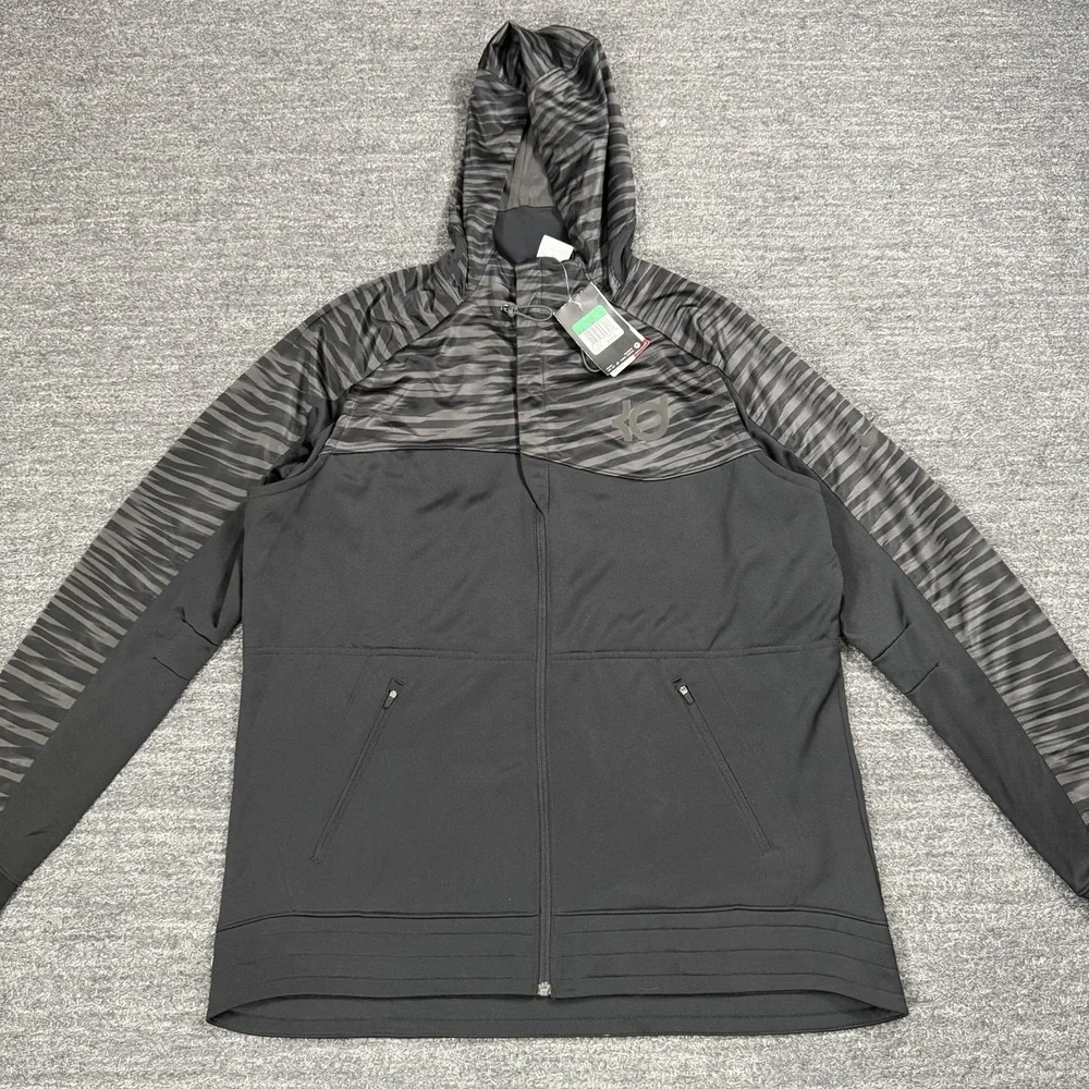 Nike Hoodie Men XL Black KD Klutch Hyper Elite Therma Fit Full Zip Jacket Tiger